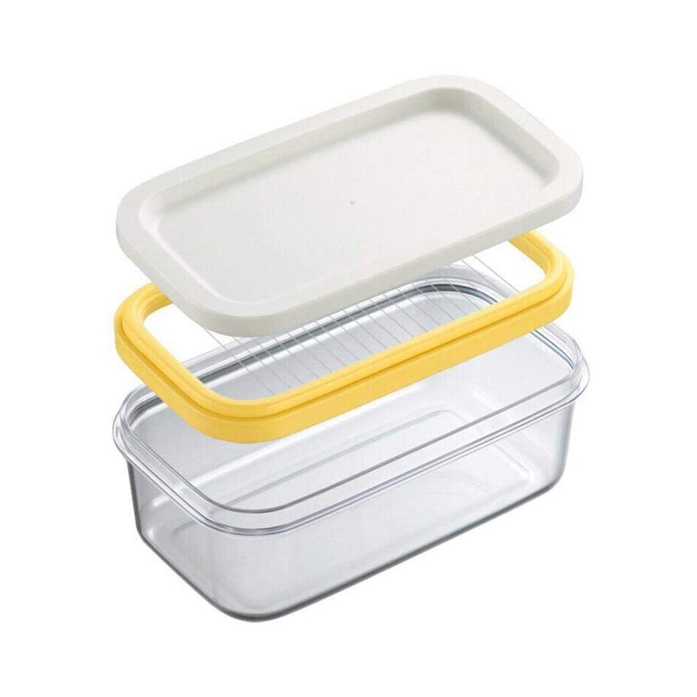 Kitchen Portable Home Butter Box Cutting Food With Lid Rectangle Container Sealing Storage Dish Cheese Keeper