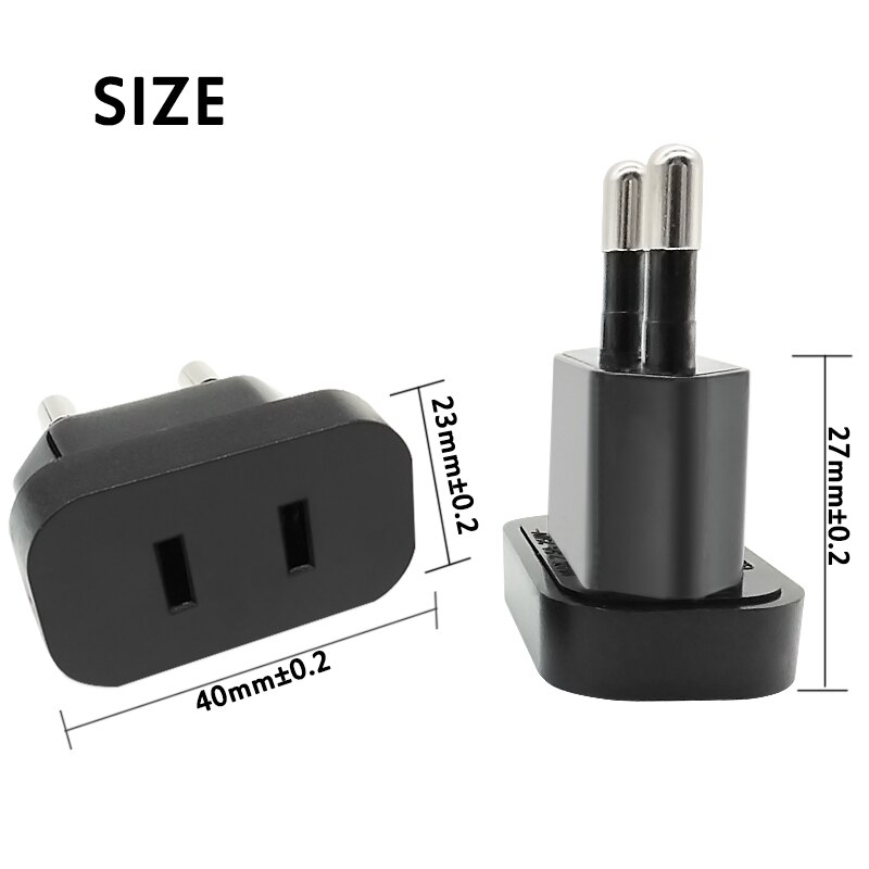 10PCS CN UNS Zu Eu-stecker Reise Adapter Power Stecker 2 Pin USA Buchse ZU 2Pin EU 4,8mm stecker Konverter Elektrische Stecker Weiß Schwarz
