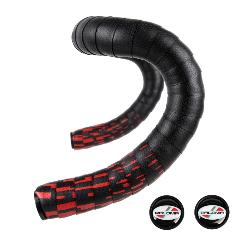 Cinta para manillar de bicicleta, volante de cubierta para bicicleta de carretera, Mango antideslizante, cinta de goma, accesorios para manillar de bicicleta, 2 uds.: Black red