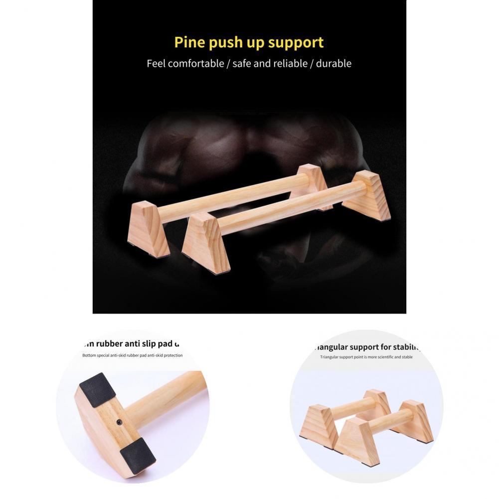 1 Paar Hout Parallettes Grote Hout Verdikte Driehoek Ondersteuning Hout Parallettes Voor Gym Push-Up Handvat Parallettes Bar
