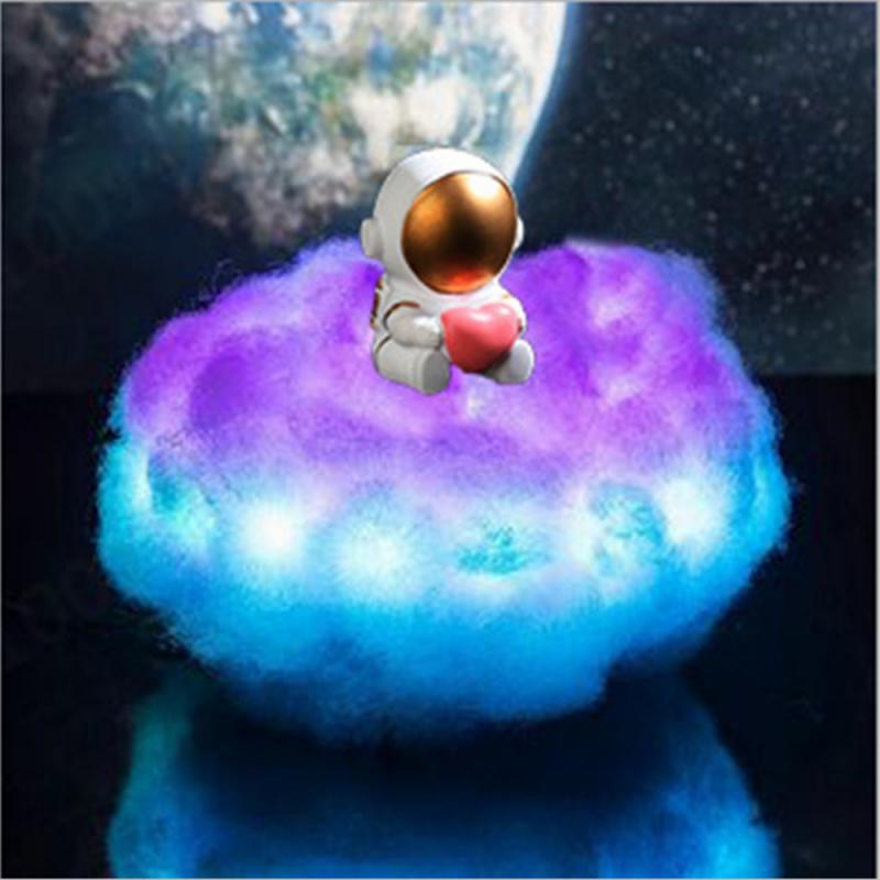 Astronaut Wolken Nachtlampje Ruimte Astronaut Led Lamp Nachtlampje 3D Regenboog Effect Kleurrijke Wolken Licht Met Afstandsbediening: 5