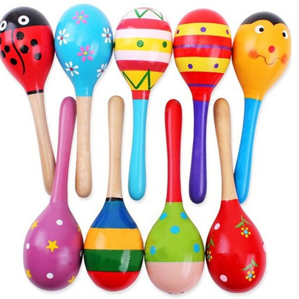 Baby Toys Wooden Rattle Cute Mini Sand Hammer Maracas Musical Instrument Toys Kids