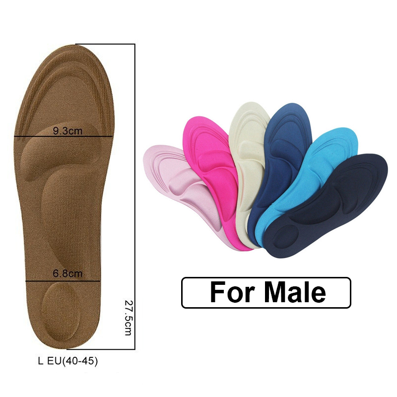 2 pezzi solette in spugna uomo donna sollievo dal dolore morbido 4D Memory Foam solette ortopediche scarpe piedi piatti arco supporto soletta Sport pad: 40-45yards (Male)