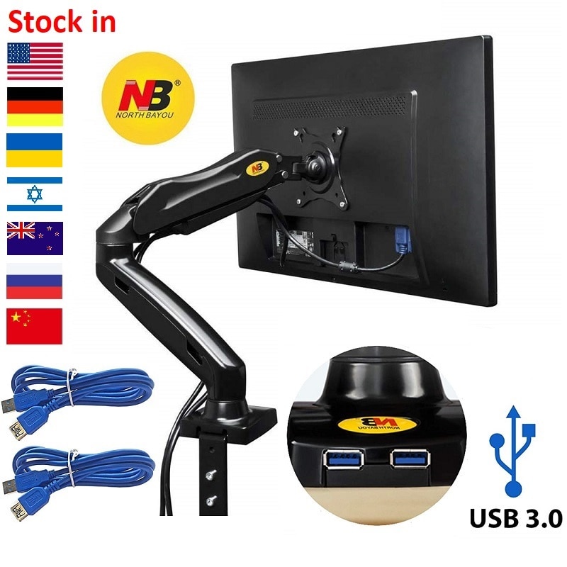 NB North Bayou – support pivotant pour écran LCD 17-30 &quot;F80, 2-9KG, avec 2 câbles usb3.0, pour ordinateur de bureau,