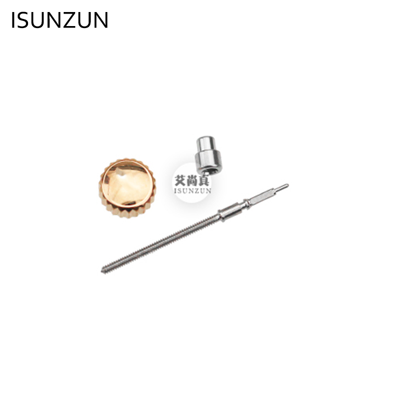 ISUNZUN Waterdicht Horloge Kroon Zilver of Rose Goud Kleur Rvs Dome Platte Kop Horloge Accessoires Reparatie Tool MIDO M027: M027.408 Rose gold