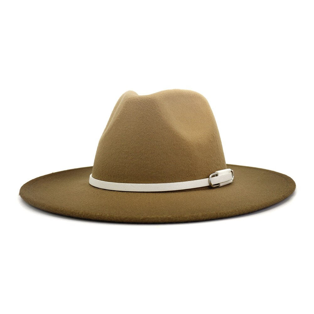 Women Men Wool Vintage Trilby Felt Fedora Hat With Wide Brim Gentleman Gradient Royal Blue For Lady Winter Jazz Caps: 3