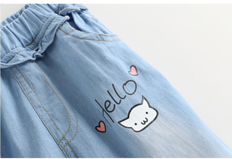 Mädchen Jeans Frühling Sommer Dünne Art Baby Fuß Mund Anti-moskito verlieren Beiläufige Hosen Sieben-punkt Hosen für freundlicher Mädchen Jeans