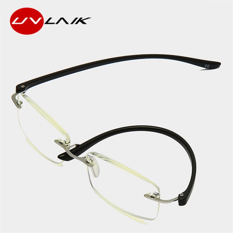 Uvlaik Mannen Vrouwen Anti Blauw Licht Rilmless Leesbril Legering Optische Frameloze Transparante Brillen 1.0 1.5 2.0 2.5 3.0