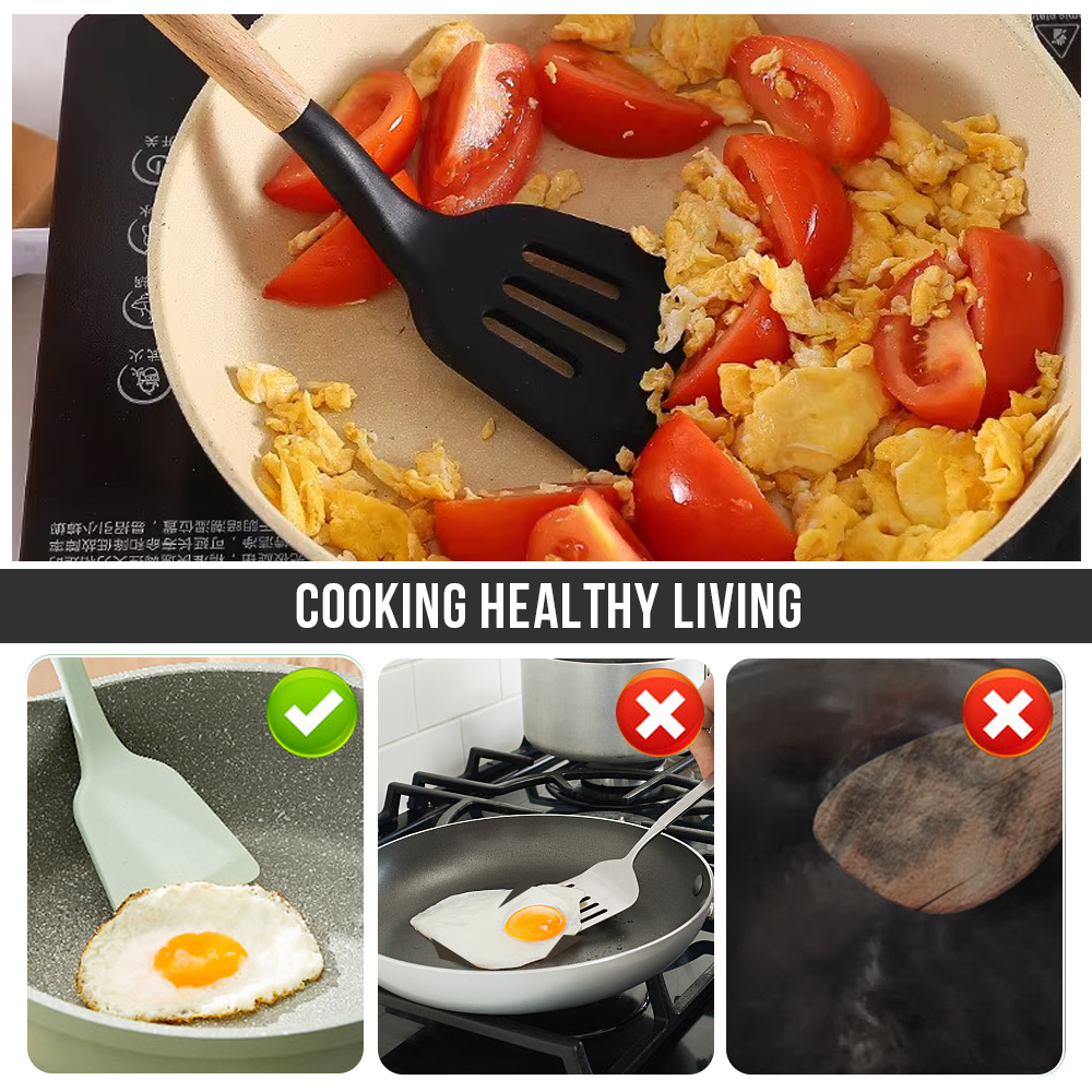 Silicone Kitchen Utensil Set Non-toxic cooking baking kitchen tools silicone shovel spoon scraper brush spade whisk turner