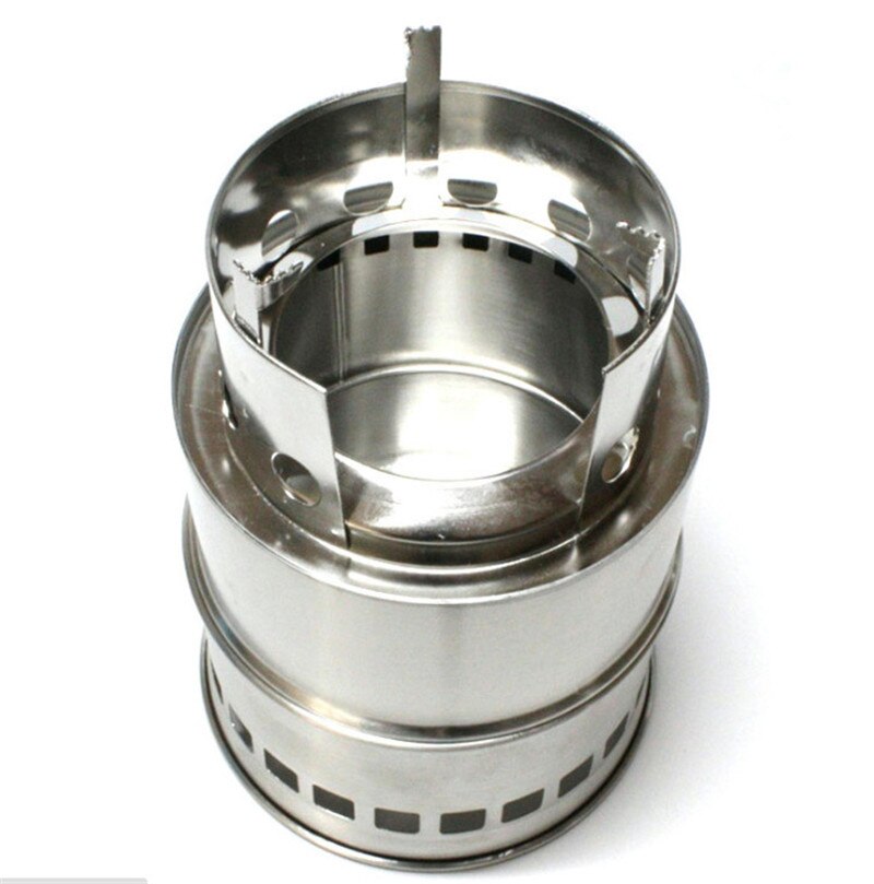 Outdoor picnic barbecue Portable stainless steel stove BBQ Grills Wood Carbon Firewood furnace Alcohol removable stove