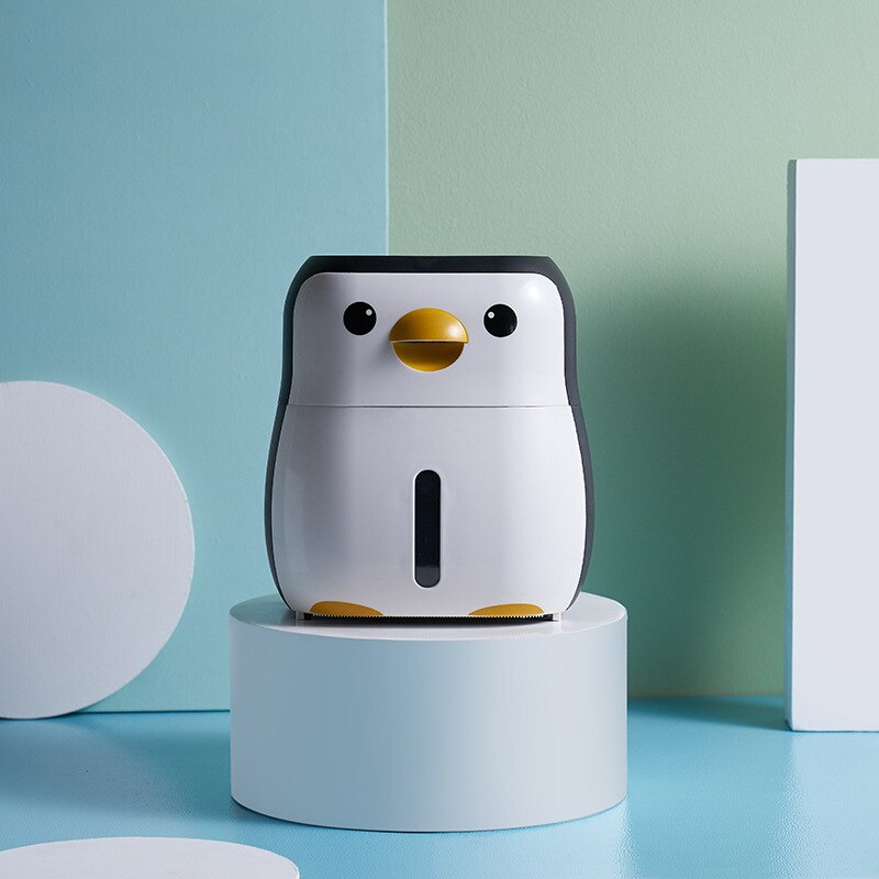 Penguin Toilet Paper Holder Portable Waterproof Wall Mounted Storage Box Tray Tissue Box Organizer Bathroom Accessories