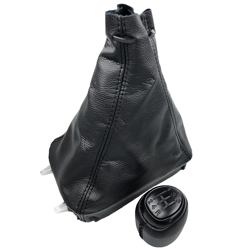 Palanca de cambio de marchas de velocidad 5/6, Funda de cuero para maletero de polaina, palanca de cambios para SAAB 93 9-3 SS 2003 , accesorios de estilo para coche: 5 Speed Black Combo