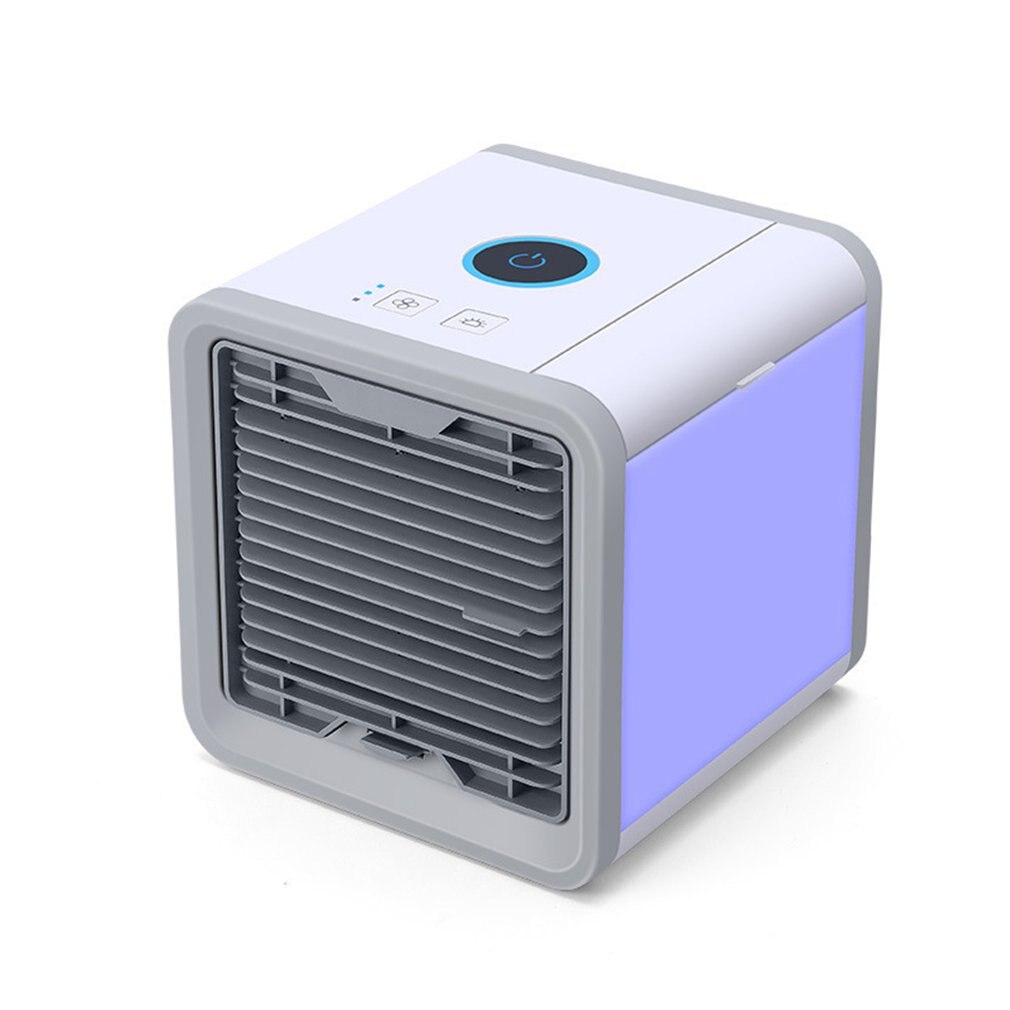 7 Light USB Mini Portable Air Conditioner Air Cooler Fan Desktop Space Cooler Personal Space Air Cooling Fan For Room Home: Brown