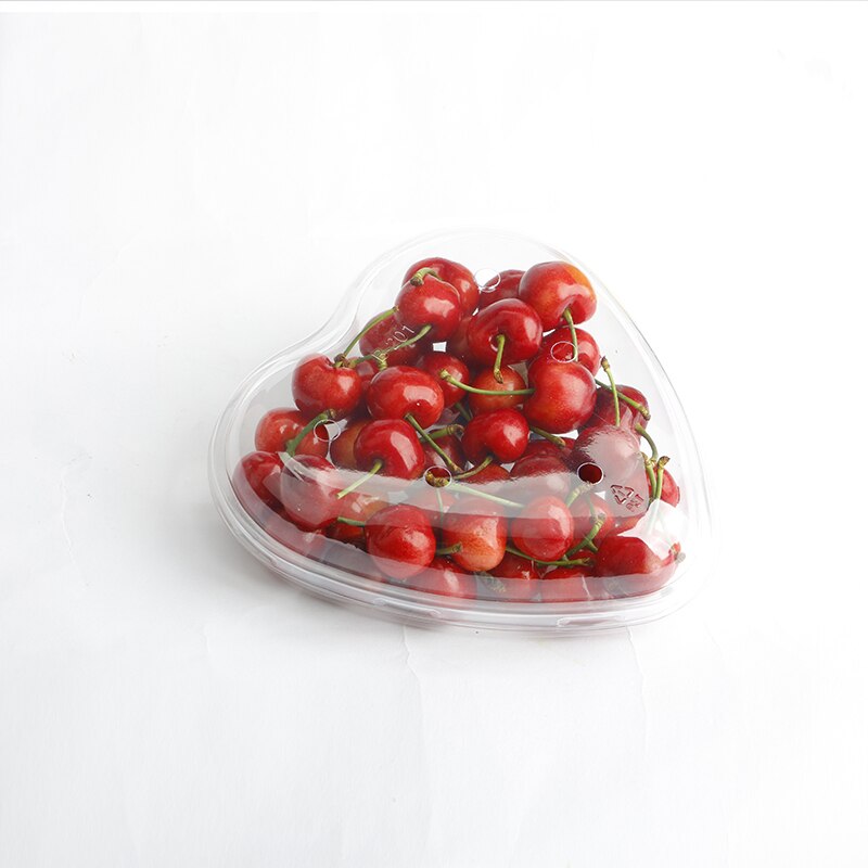 Misource 50Pcs Berry Lade Container Cherry Tomaat Aardbei Hartvorm Verpakking Dozen Voor Verpakking