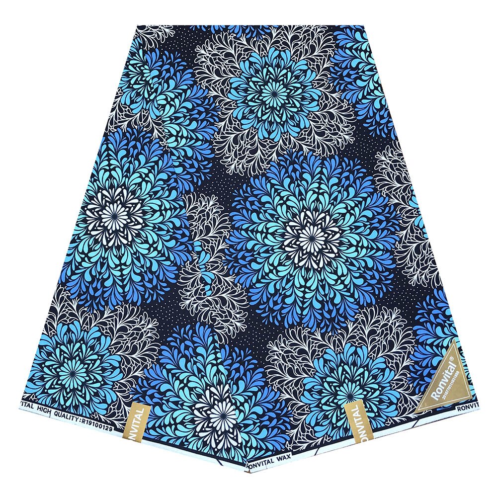 Afrikansk stoff vokstrykk ekte voksduk 100%  bomullsmateriale 6 yards afrikansk ankara bomull voks stoff for kjole: Farge 18