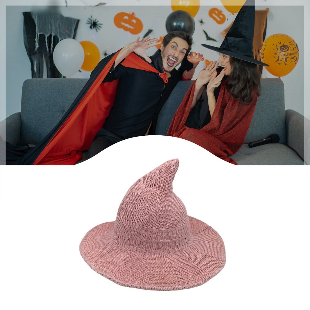 Modern halloween ull häxahatt för kvinnor vikbar bredbredd solboll hatt mössa andningsbar bomulls solhatt