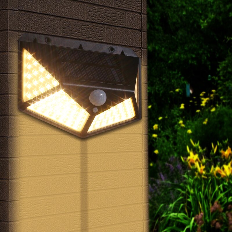3 standen led solar lamp voor buiten solar lamp pir bewegingssensor wandlamp 100 leds waterdicht  ip65 tuin veranda straatverlichting