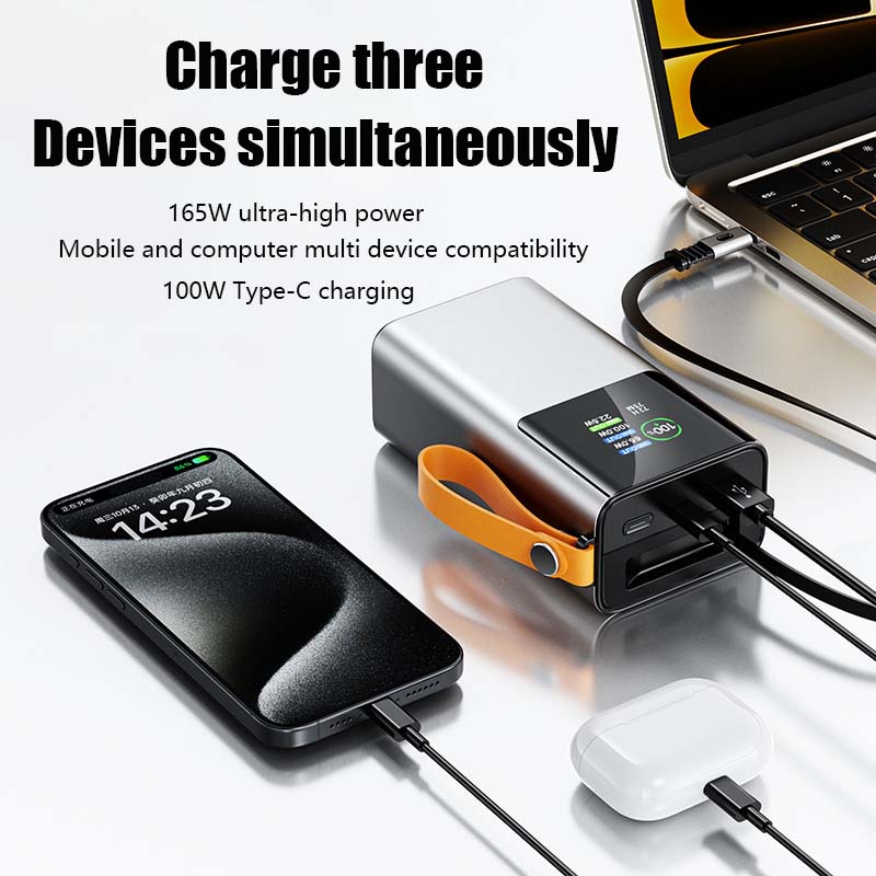 Xiaomi 165w 50000 mah powerbank bärbar pd externt batteri led powerbank för macbook pro för ipad snabbladdningsstation