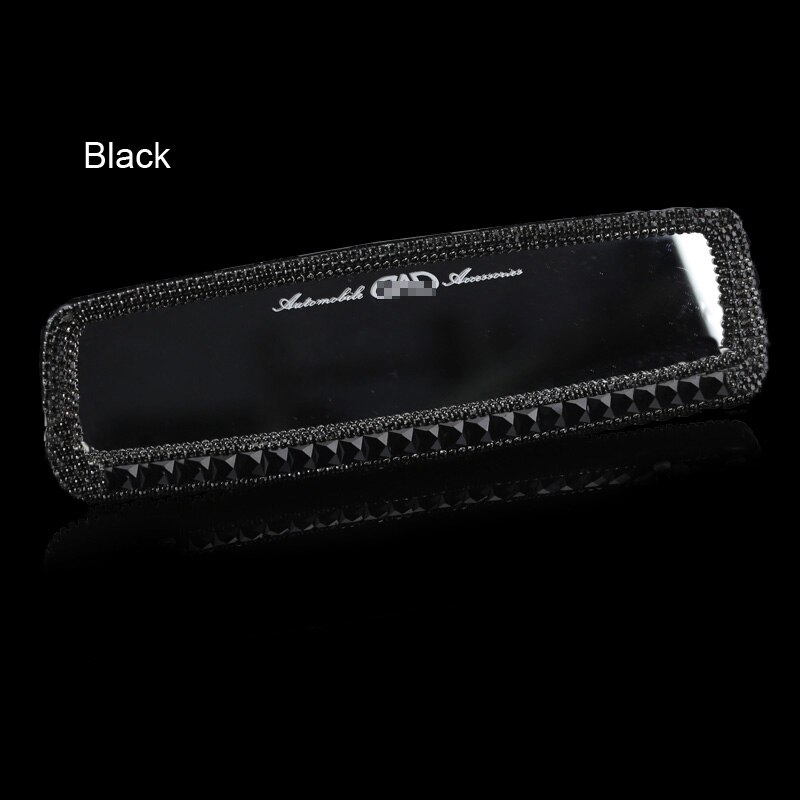 Bil diamant interiør bakspeil dekorasjon tusenfryd blomst krystall bil bakspeil til jenter kvinner auto tilbehør svart