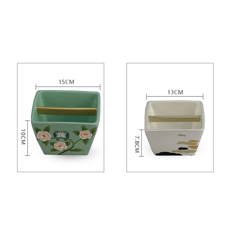 Caja de cerámica nórdica para guardar llaves, para sala de estar, restaurante, Control remoto, objetos pequeños, contenedor de almacenamiento multifuncional, decoración