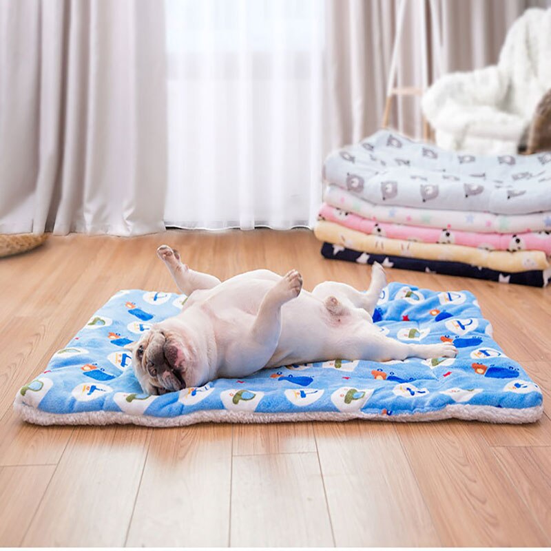 Ouyxr Huisdier Zachte Huisdier Deken Winter Hond Kat Bed Mat Foot Print Warm Slapen Matras Honden Katten Coral Fleece Huisdier levert