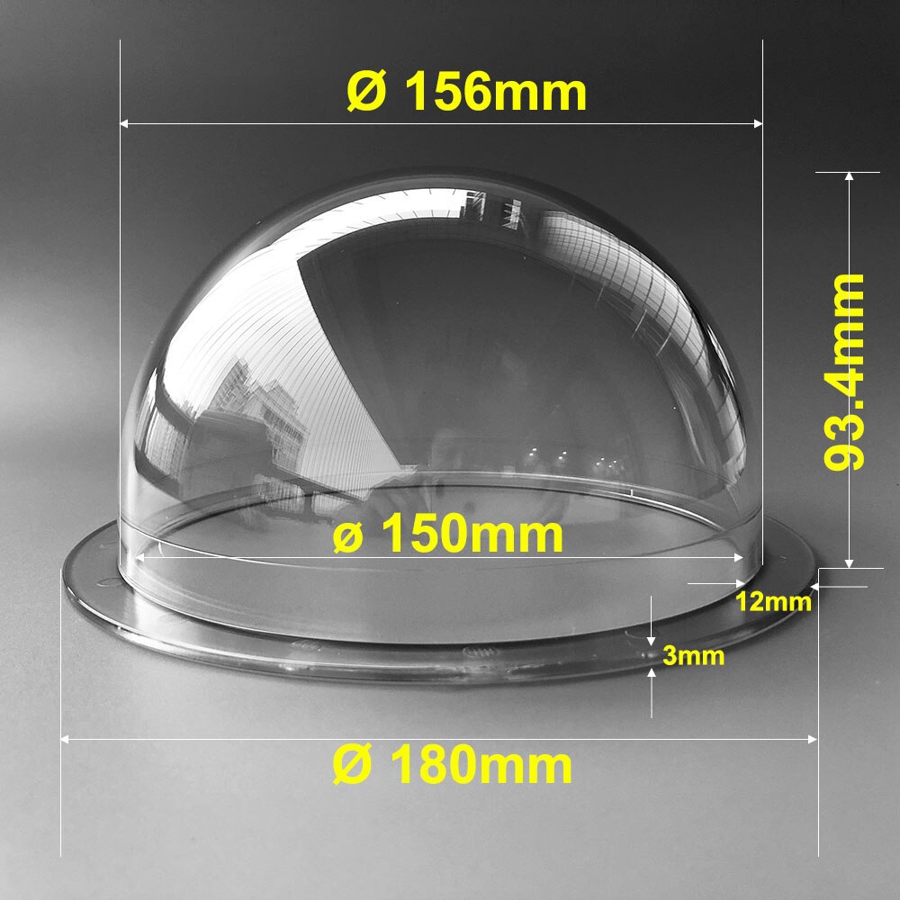 7 Inch Clear Camera Dome Cover Thicken Pc Halfrond Plastic Beveiliging Cctv Camera Behuizing Optische Glazen Bollen 180x93.4mm