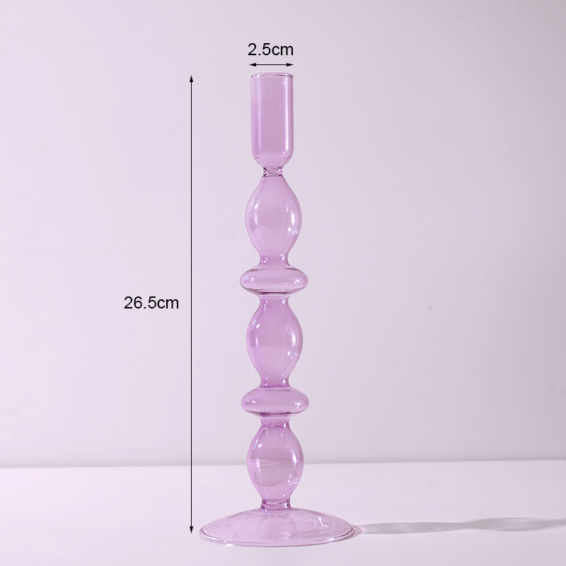 Portavelas de cristal para decoración de boda, candelabro de Color hecho a mano, florero, centro de mesa, decoración nórdica Vintage para el hogar: Negro