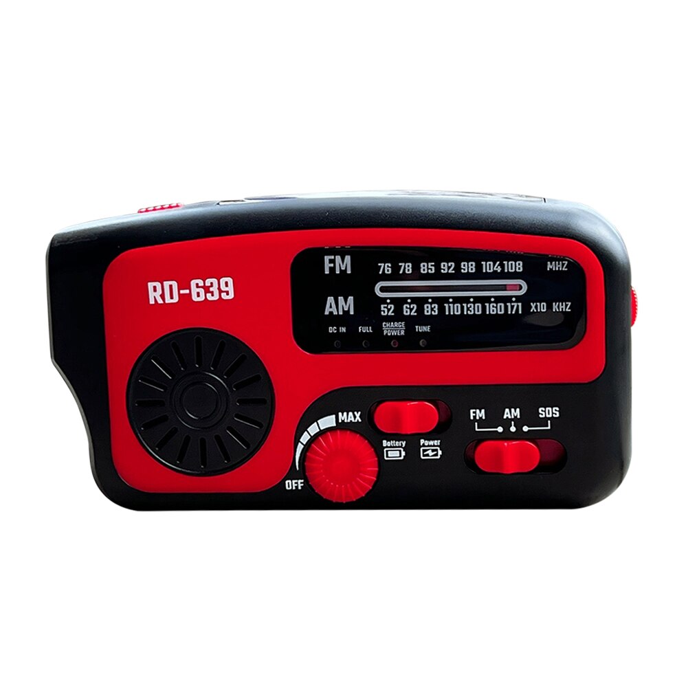 2000Mah Portable Hand Radio Solar Crank Dynamo Powered Am/Fm/Noaa Weather Radio Gebruik Emergency Led Zaklamp en Power Bank: 1200mAh D