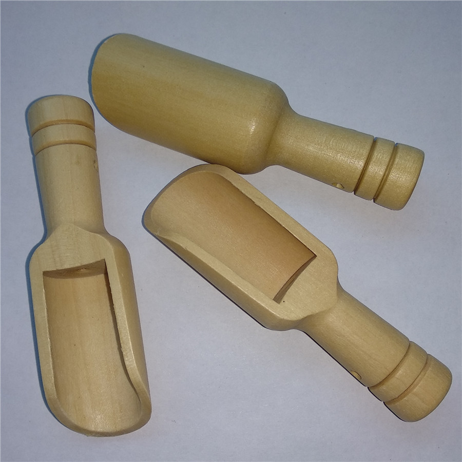 100pcs/lot Mini Wooden Scoops Wood Bath Salt Spoon Candy Flour Shovel Milk Powder Spoon