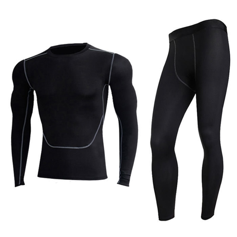YSMOTOGO Thermal Underwear Set Man Motorcycle 4 Seasons Skiing Warm Base Layers Sportwear Tight Long Shirt &amp; Tops Set Clothing