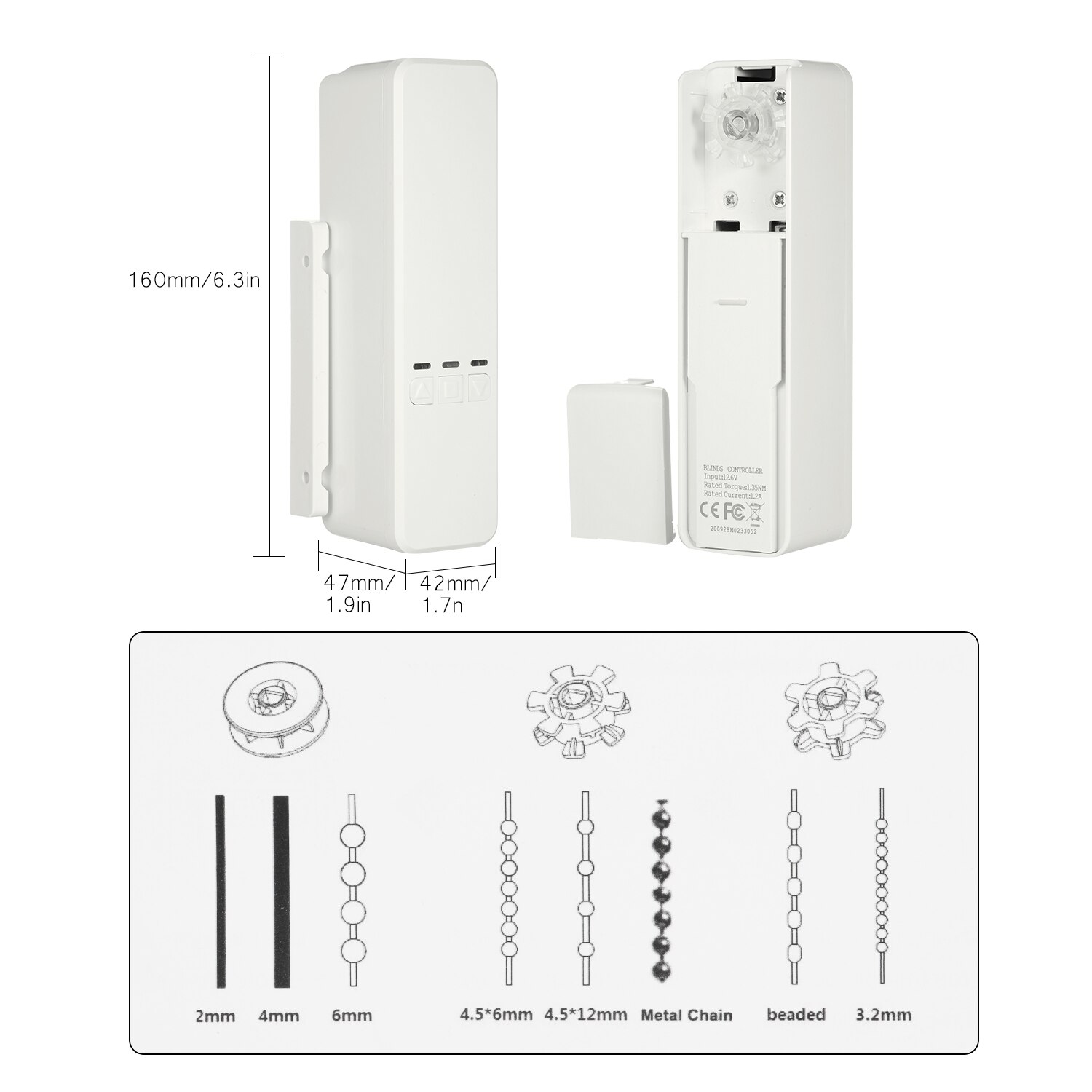 WiFi Tuya Smart DIY Motorized Chain Roller Blinds Shade Shutter Drive Motor Compatible with Alexa Google Home App Voice Control