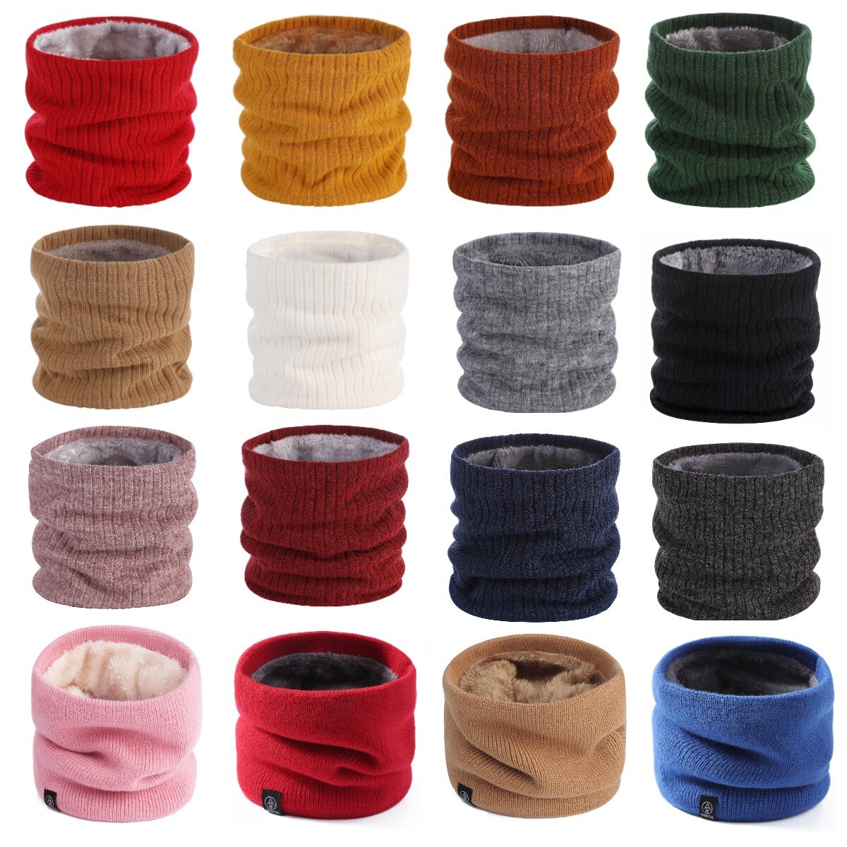 Écharpe en fausse fourrure tricotée unisexe, foulard épais, doux, à boucle circulaire, pour femme et homme, randonnée, cyclisme, escalade, cache-cou, hiver