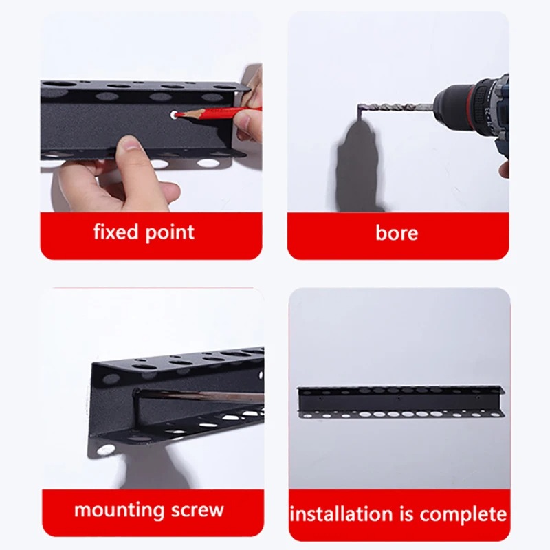 Wall Mounted Carbon Steel Wall Tool Rack Stand For Neat & Accessible Tool Arrangement Organizing Various Sizes Of Pliers