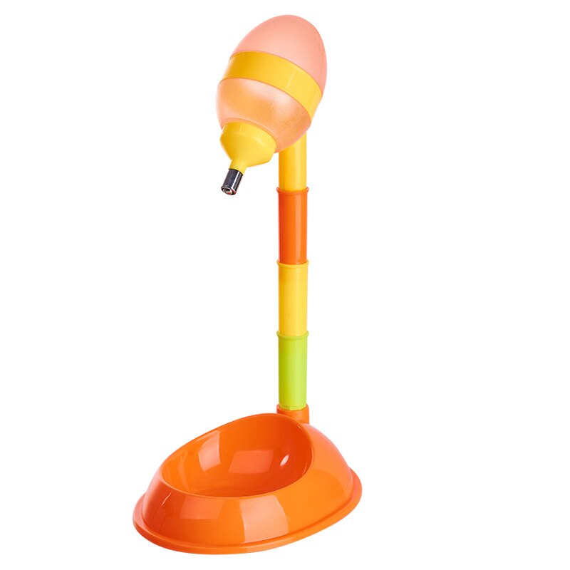 Qqqpet 600ml staande voerbak huisdierbenodigdheden hondenvoerbak automatische waterdispenser fles drinkfontein voor katten: Oranje