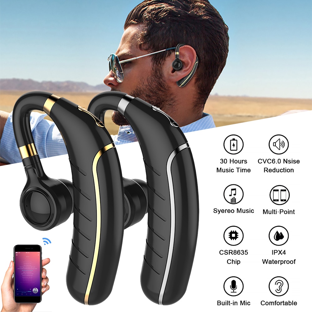 Gdlyl Bluetooth 5.0 Sport Headset Mini Draadloze Koptelefoon Handsfree Oorhaakje Oordopjes Muziek Oortjes Voor Ios Android Telefoon