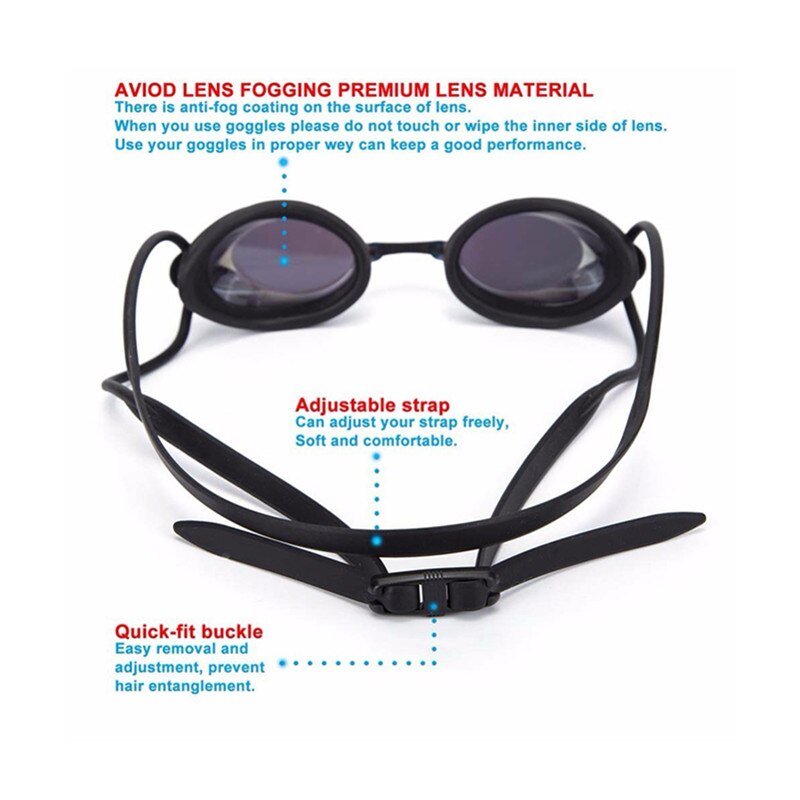 Svømmebriller til mænd justerbar galvanisering vandtæt anti-tåge uv kvinder swimmingpool briller voksne briller