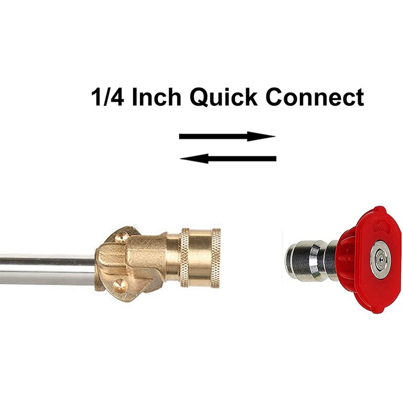 Cleaner Attachment, Pressure Washer Extension Wand with Pivoting Coupler,7 Nozzle Tips,1/4 Inch Quick Connect,17 Inch