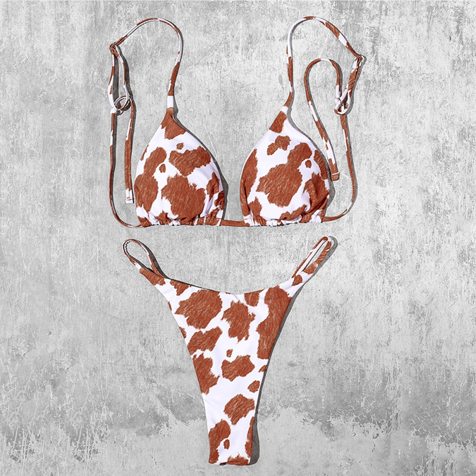 40 # Vrouwen Badpak Sexy Koe Print Gladiatorschoen Split Braziliaanse Badpak Push Up String Bikini Zomer Strand Badpak Купальник