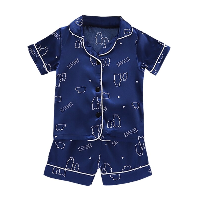 Zomer Kinderen Pyjama Korte Mouwen T-shirt + Shorts Casual Set Kinderen Pyjama Jongens Meisjes Pyjama Baby Sleepers nachtkleding 1-6T