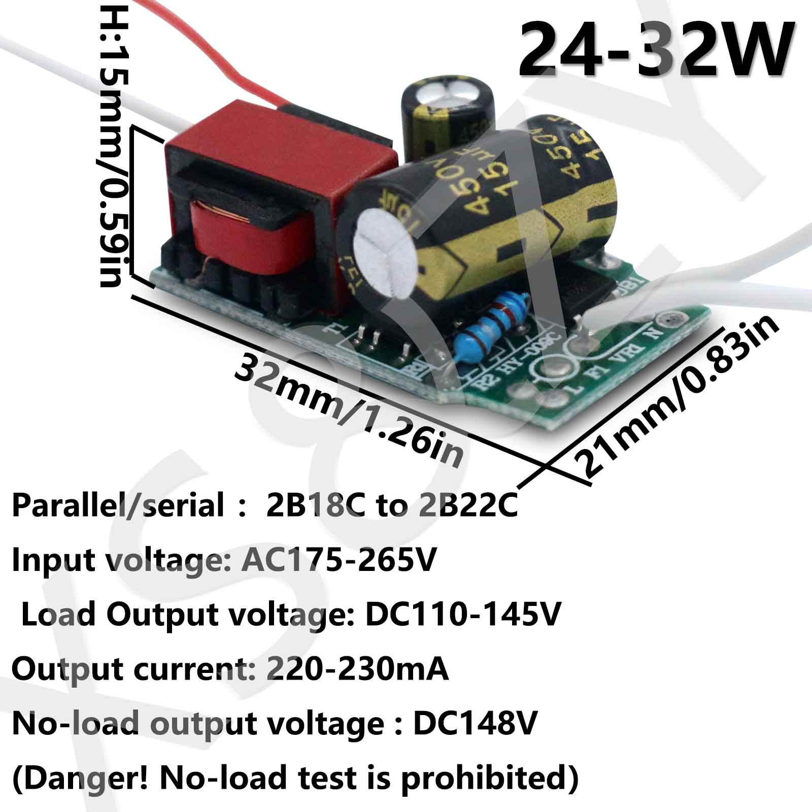 Jantes de Puissance à Pilote LED pour l'Énergie, 3-7W, 7-9W, 9-12W, 12-18W, 18-24W, 24-32W, 32-40W, 40-50W, ce115 mA, 220-230mA remplacement des ampoules à économie d'énergie: GRIS