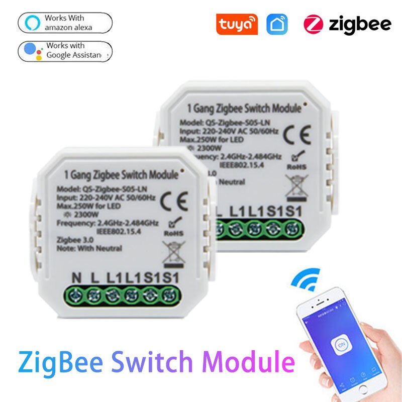 Zigbee 3.0 Smart Relais Schakelaar Module Smart Home Module Afstandsbediening Werkt Met Alexa Google Home Tuya Smart Leven App