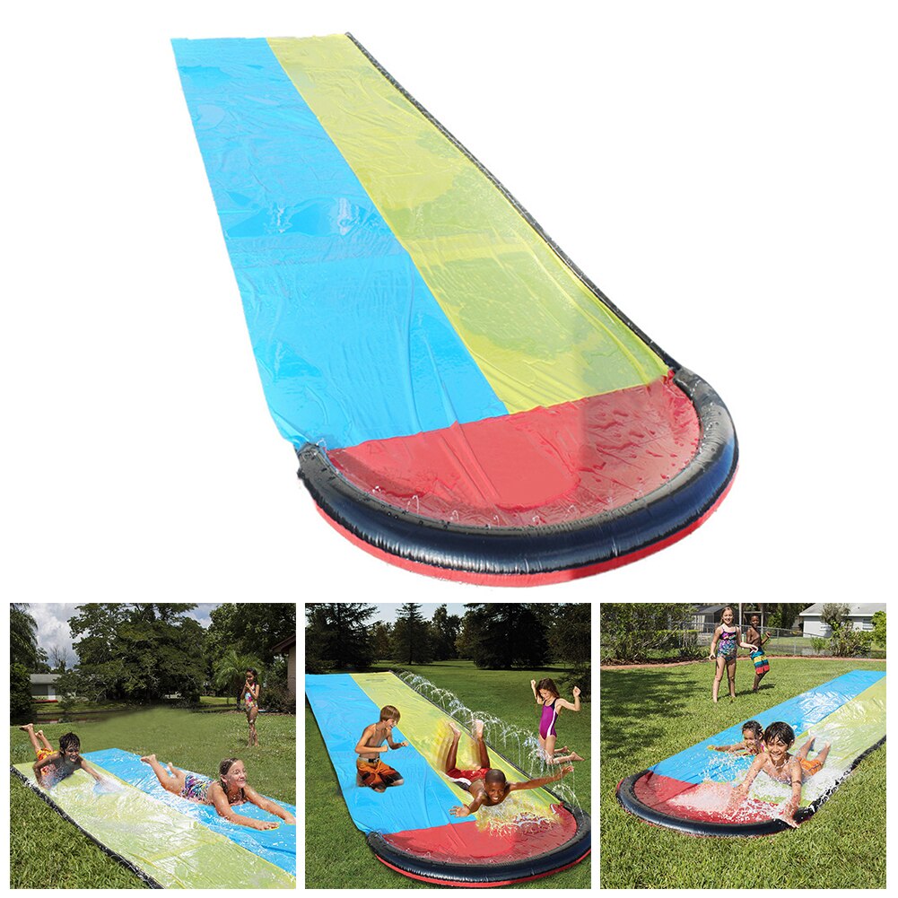 Dubbele Glijbaan Opblaasbare Kids Zomer Zwembad Games Outdoor Speelgoed Fun Gazon Glijbanen Zwembaden Leuk Speelgoed Pvc Materiaal