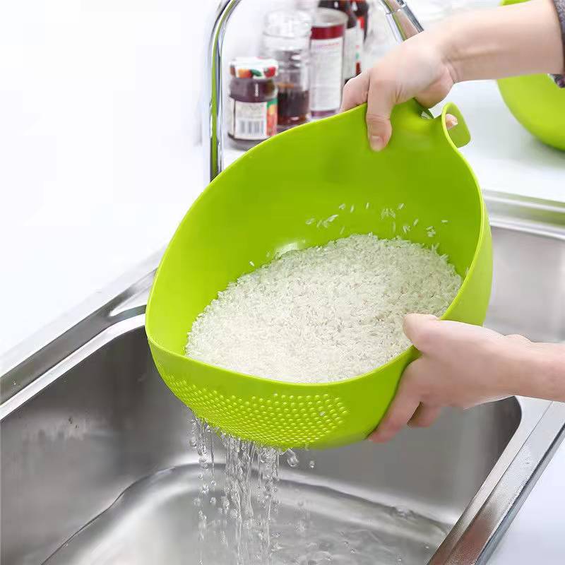Colador de plástico de alimentaria para lavado de arroz, cesta de limpieza, escurridor, utensilios de cocina