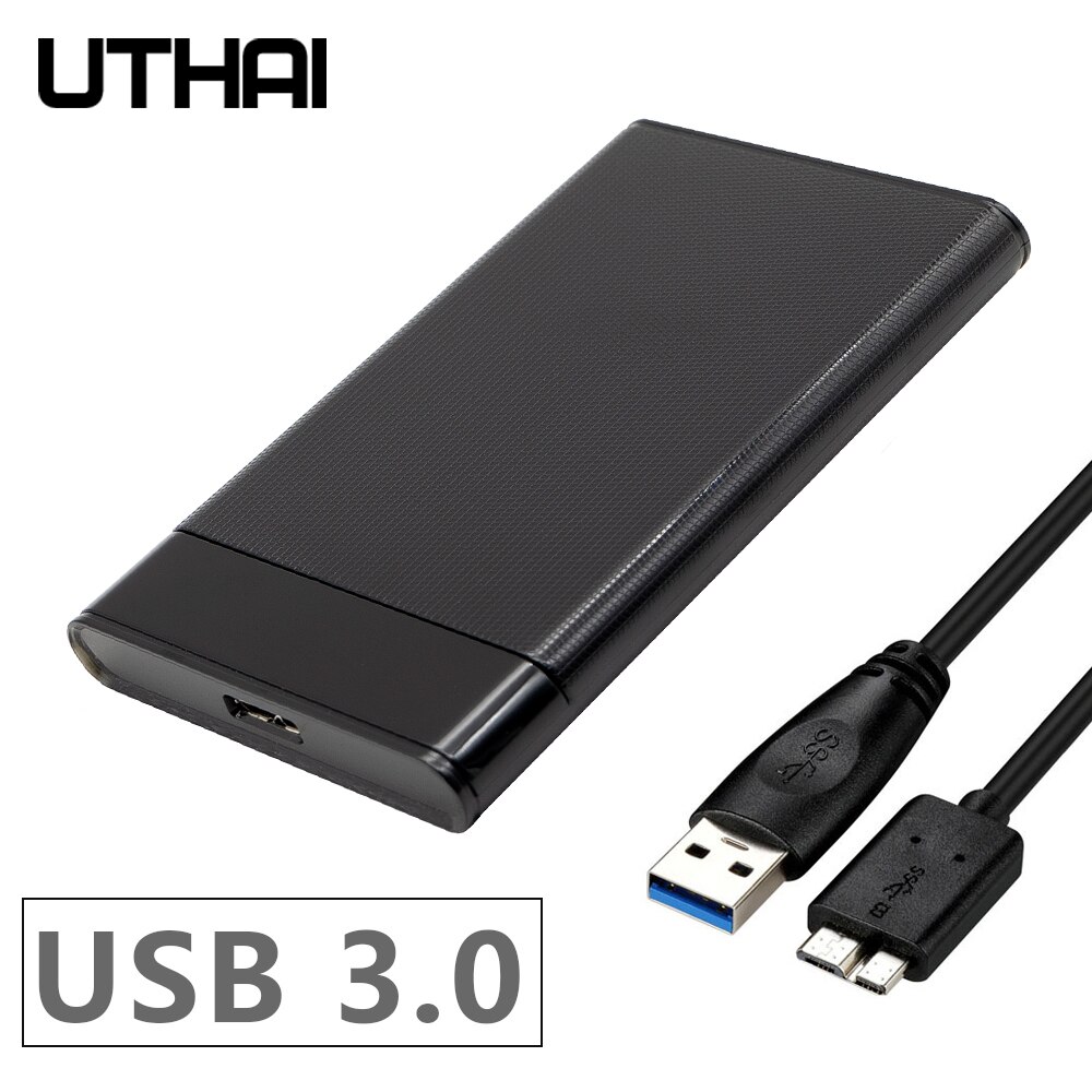 Uthai G10 Usb 3.0 Mobiele Harde Schijf Doos 2.5 Inch Sata Harde Schijf Box Ssd Sliding Cover Grid Textuur Mobiele externe Hdd Behuizing: G21-Black-USB3.0