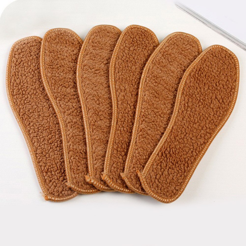 Herbst Winter Warme Wolle Einlagen Dicke Sohle unisex Plüsch Erhitzt Schuh Pad Atmungs Einfarbig Einlegesohlen 1 Paar