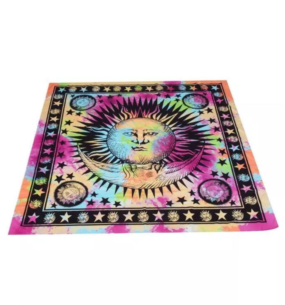 Kleurrijke Tapestry Psychedelische Celestial Indiase Zon Tapijt Muur Opknoping Gooi Bohemian Deur Gordijn 150Cm X 200Cm