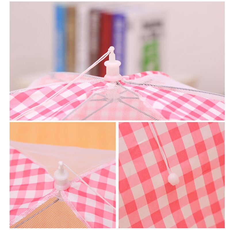16 inch Foldable Kitchen Mesh Food Cover Round Umbrella Hygiene Grid Dish Cover Anti Fly Mosquito Dust BBQ Picnic Kitchenware