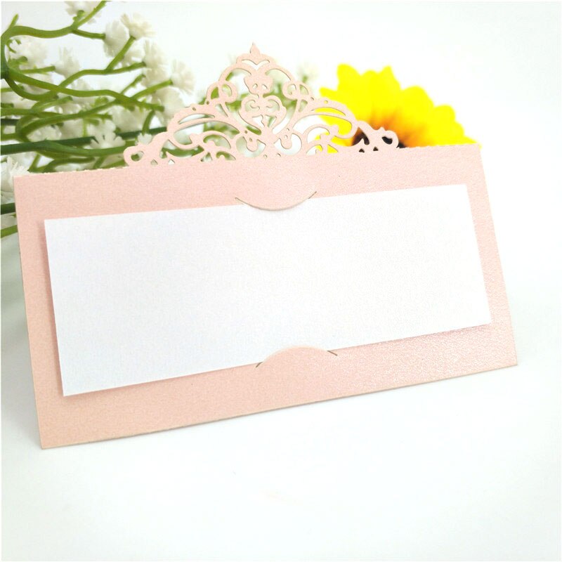 10 stk festbord navn gæste bord kort navne kort bord bord bord bryllup forsyninger sidde dekoration favor 6z-sh873: Lyserød