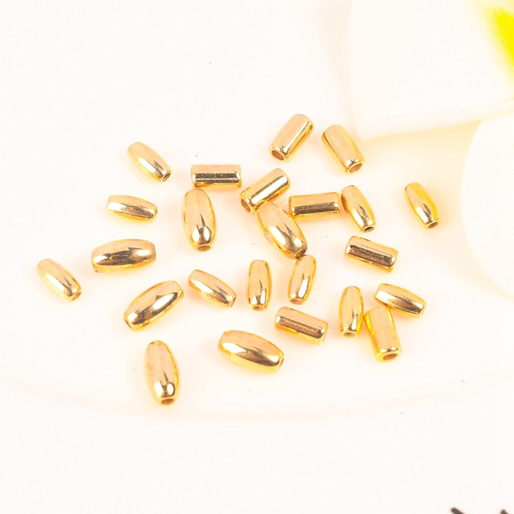 200 Stks/partij 6-8Mm Ccb Tube Charms Loose Bead Voor Sieraden Maken Accessoires Diy Plastic Ovale Spacer Kralen voor Ketting Armband