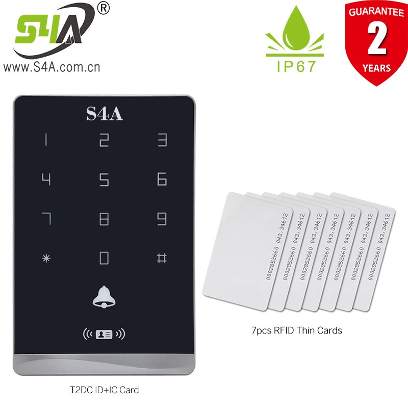 Teclado de Control de acceso Rfid de doble frecuencia, dispositivo de Metal resistente al agua con 1000 usuarios, compatible con NFC, sistema de Control de acceso de puerta RFID: Kit B